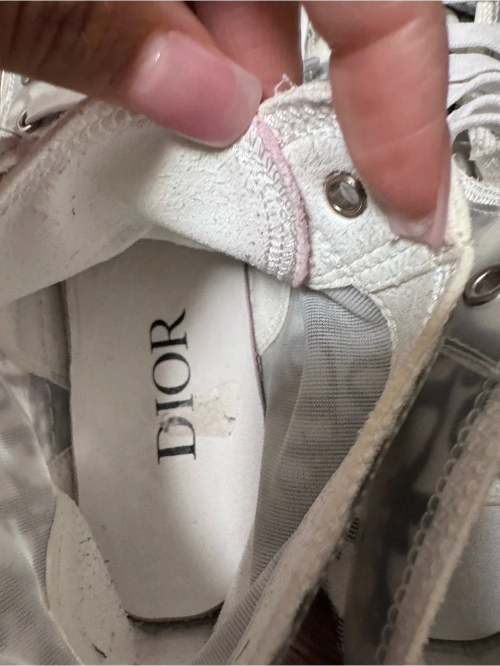 Dior Translucent Logo High-Top Sneakers in White